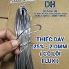Thiếc dây hợp kim chứa 25% thiếc đường kính sợi 2.0mm tích hợp lõi thuốc trợ hàn flux chuyên dùng cho thợ gò máng xối tôn vá két nước cơ khí bán theo kilôgam giá sỉ tận sạp Dung Hải Chợ Trời Hà Nội.